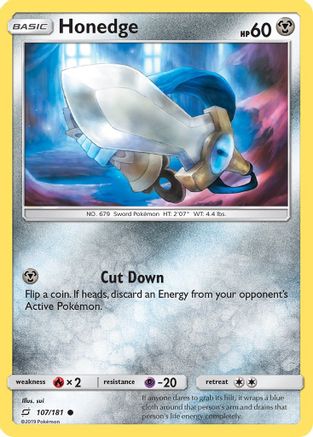 Honedge (107/181) [Sun & Moon: Team Up] Reverse Holofoil