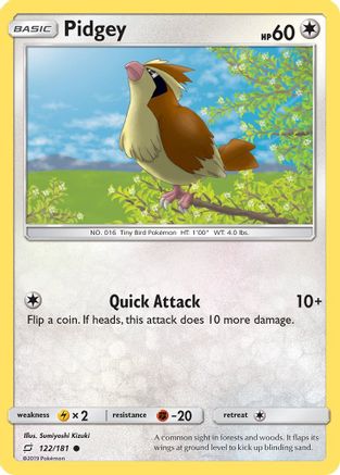 Pidgey (122/181) [Sun & Moon: Team Up] Reverse Holofoil