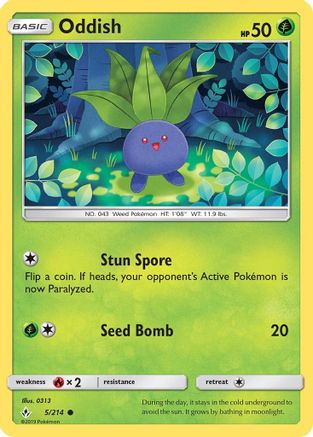 Oddish (5/214) [Sun & Moon: Unbroken Bonds] Reverse Holofoil