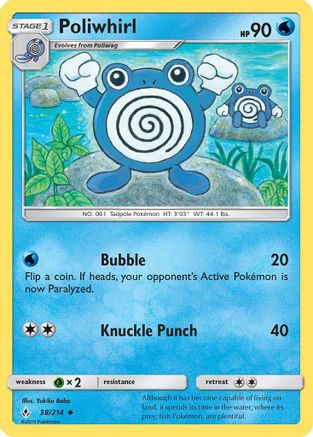 Poliwhirl (38/214) [Sun & Moon: Unbroken Bonds] Reverse Holofoil