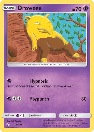 Drowzee (71/214) [Sun & Moon: Unbroken Bonds] Reverse Holofoil