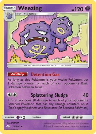 Weezing (74/214) [Sun & Moon: Unbroken Bonds] Reverse Holofoil