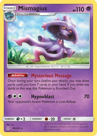 Mismagius (78/214) [Sun & Moon: Unbroken Bonds] Reverse Holofoil