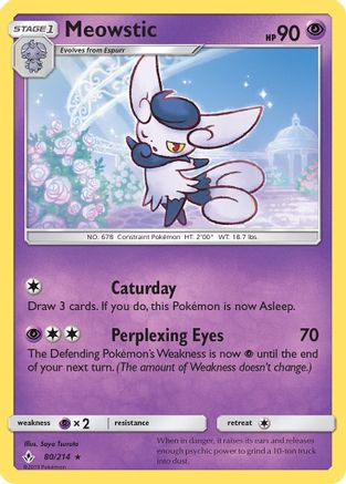 Meowstic (80/214) [Sun & Moon: Unbroken Bonds] Reverse Holofoil