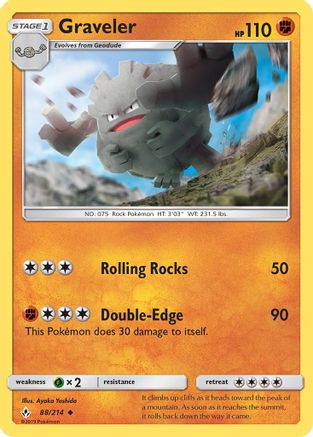 Graveler (88/214) [Sun & Moon: Unbroken Bonds] Reverse Holofoil