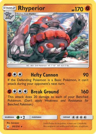 Rhyperior (95/214) [Sun & Moon: Unbroken Bonds] Reverse Holofoil