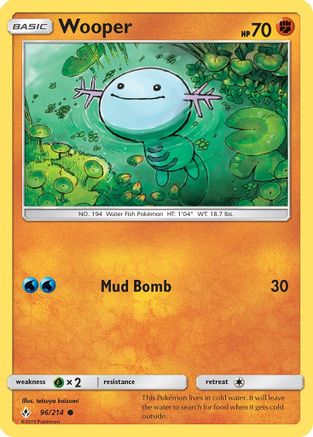 Wooper (96/214) [Sun & Moon: Unbroken Bonds] Reverse Holofoil