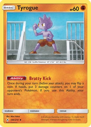 Tyrogue (100/214) [Sun & Moon: Unbroken Bonds] Reverse Holofoil