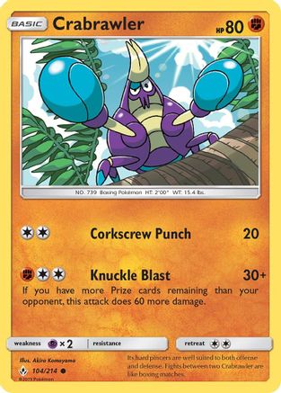 Crabrawler (104/214) [Sun & Moon: Unbroken Bonds] Reverse Holofoil