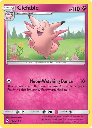 Clefable (133/214) [Sun & Moon: Unbroken Bonds] Reverse Holofoil