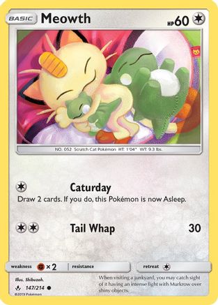 Meowth (147/214) [Sun & Moon: Unbroken Bonds] Reverse Holofoil