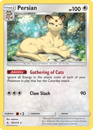 Persian (148/214) [Sun & Moon: Unbroken Bonds] Reverse Holofoil