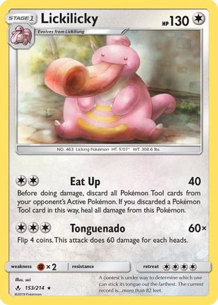 Lickilicky (153/214) [Sun & Moon: Unbroken Bonds] Reverse Holofoil