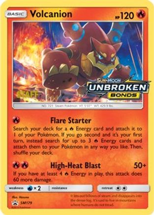 Volcanion (SM179) (Staff Prerelease Promo) [Sun & Moon: Black Star Promos] Reverse Holofoil