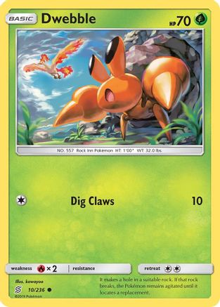 Dwebble (10/236) [Sun & Moon: Unified Minds] Reverse Holofoil