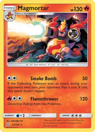 Magmortar (22/236) [Sun & Moon: Unified Minds] Reverse Holofoil