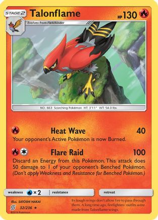 Talonflame (32/236) [Sun & Moon: Unified Minds] Reverse Holofoil