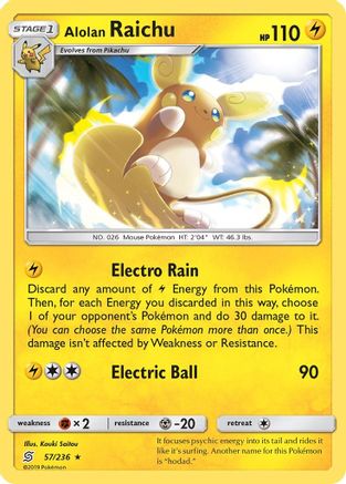 Alolan Raichu (57/236) [Sun & Moon: Unified Minds] Reverse Holofoil
