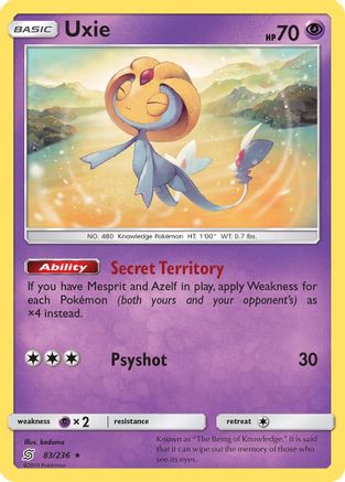 Uxie (83/236) [Sun & Moon: Unified Minds] Reverse Holofoil