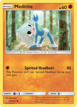 Meditite (109/236) [Sun & Moon: Unified Minds] Reverse Holofoil