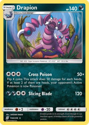 Drapion (134/236) [Sun & Moon: Unified Minds] Reverse Holofoil