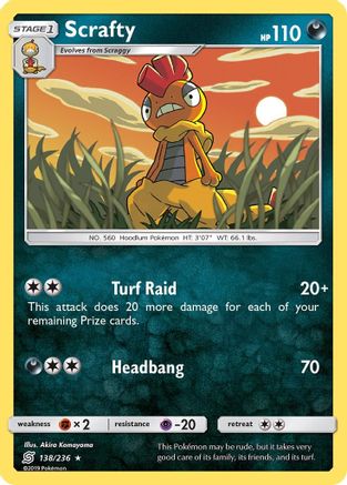 Scrafty (138/236) [Sun & Moon: Unified Minds] Reverse Holofoil