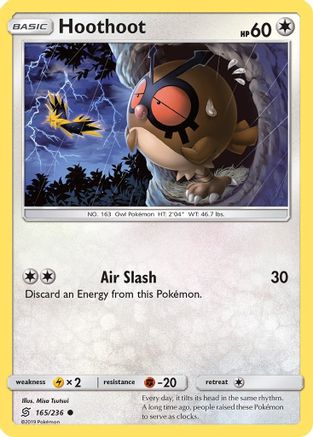 Hoothoot (165/236) [Sun & Moon: Unified Minds] Reverse Holofoil