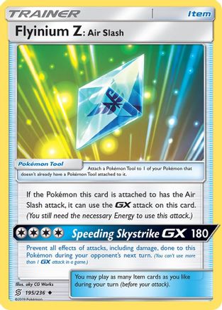 Flyinium Z: Air Slash (195/236) [Sun & Moon: Unified Minds] Reverse Holofoil