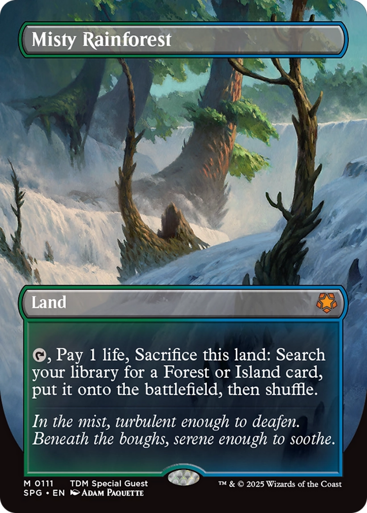 Misty Rainforest (Borderless) [Tarkir: Dragonstorm Special Guests] Foil