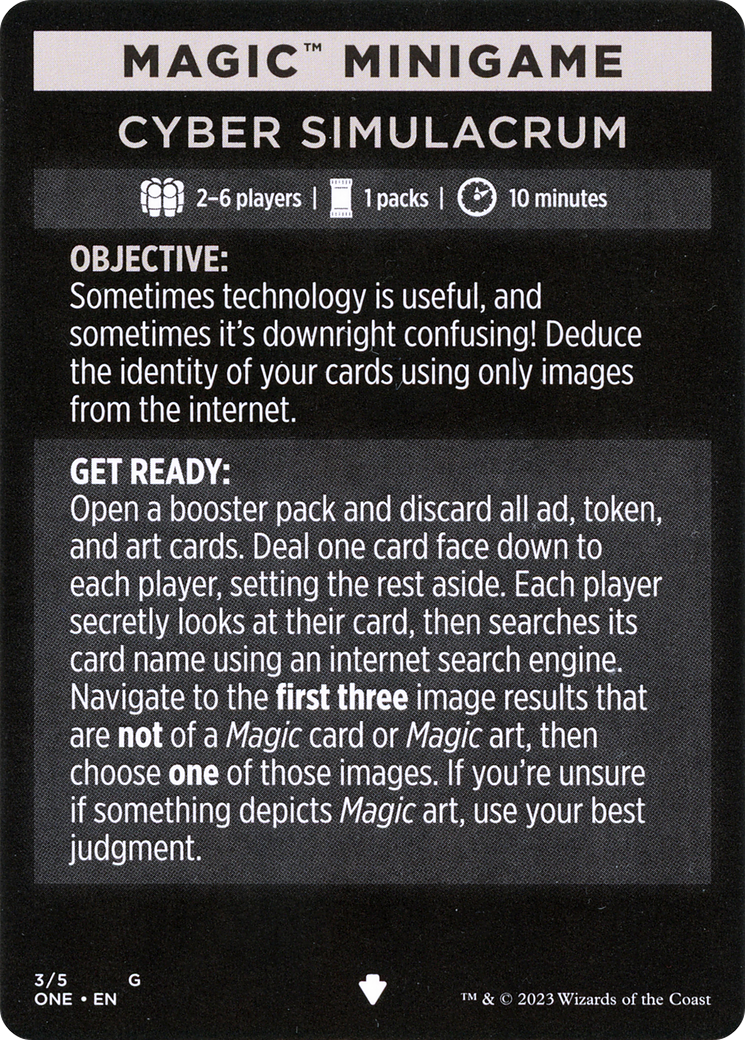 Cyber Simulacrum // Cyber Simulacrum (cont'd)  [Phyrexia: All Will Be One Minigames] Foil