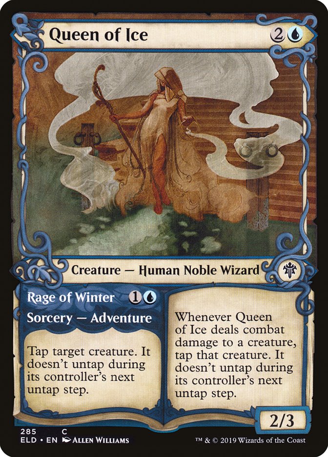 Queen of Ice // Rage of Winter (Showcase) [Throne of Eldraine] Foil