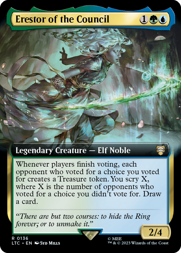 Erestor of the Council (Extended Art) [The Lord of the Rings: Tales of Middle-Earth Commander] Foil