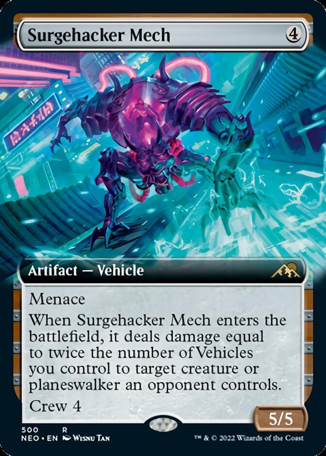 Surgehacker Mech (Extended Art) [Kamigawa: Neon Dynasty] Foil