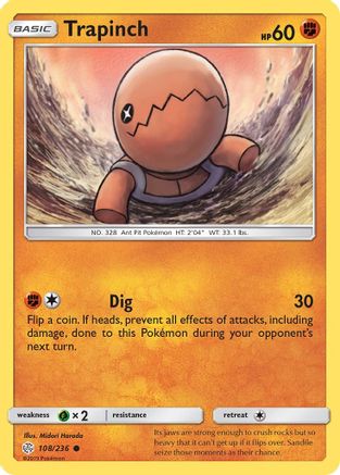 Trapinch (108/236) [Sun & Moon: Cosmic Eclipse] Reverse Holofoil