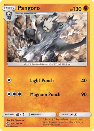 Pangoro (120/236) [Sun & Moon: Cosmic Eclipse] Reverse Holofoil