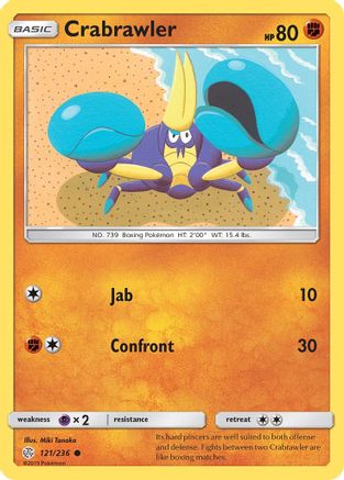 Crabrawler (121/236) [Sun & Moon: Cosmic Eclipse] Reverse Holofoil