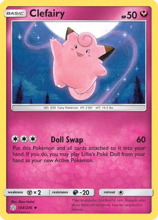 Clefairy (144/236) [Sun & Moon: Cosmic Eclipse] Reverse Holofoil