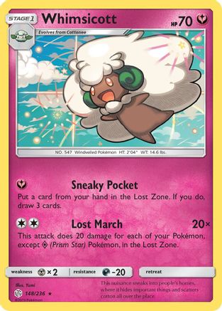 Whimsicott (148/236) [Sun & Moon: Cosmic Eclipse] Reverse Holofoil