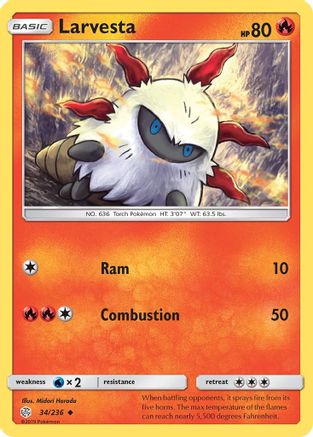 Larvesta (34/236) [Sun & Moon: Cosmic Eclipse] Reverse Holofoil