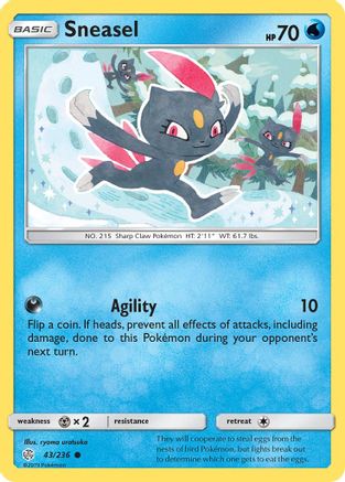 Sneasel (43/236) [Sun & Moon: Cosmic Eclipse] Reverse Holofoil