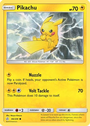 Pikachu (66/236) [Sun & Moon: Cosmic Eclipse] Reverse Holofoil