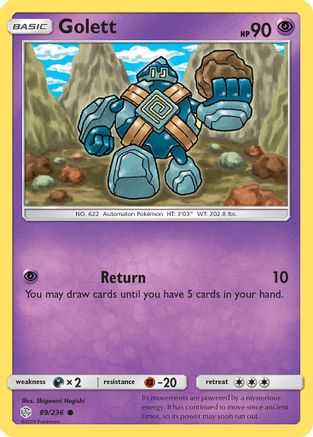 Golett (89/236) [Sun & Moon: Cosmic Eclipse] Reverse Holofoil