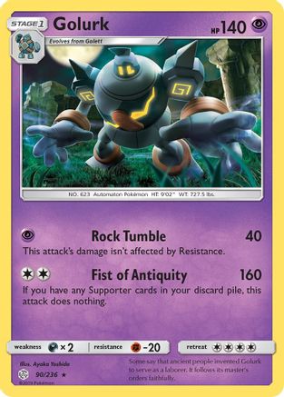 Golurk (90/236) [Sun & Moon: Cosmic Eclipse] Reverse Holofoil