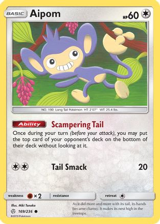 Aipom (169/236) [Sun & Moon: Cosmic Eclipse] Reverse Holofoil