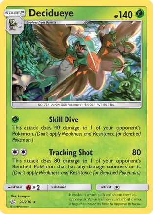 Decidueye (20/236) [Sun & Moon: Cosmic Eclipse] Reverse Holofoil