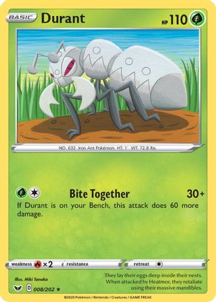 Durant (008/202) [Sword & Shield: Base Set] Reverse Holofoil