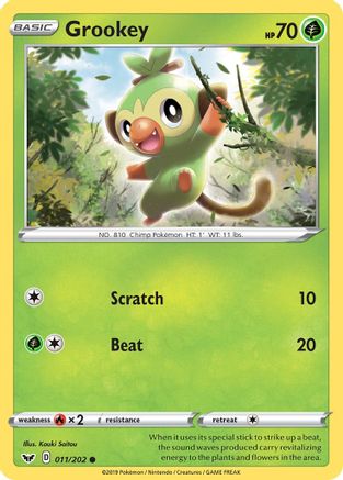 Grookey (011/202) [Sword & Shield: Base Set] Reverse Holofoil