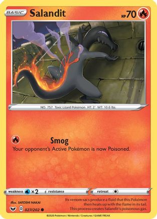 Salandit (027/202) [Sword & Shield: Base Set] Reverse Holofoil