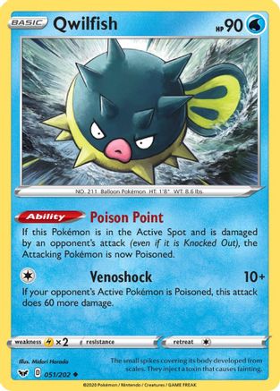 Qwilfish (051/202) [Sword & Shield: Base Set] Reverse Holofoil