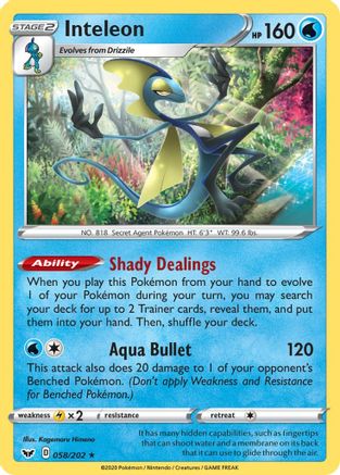 Inteleon (058/202) [Sword & Shield: Base Set] Reverse Holofoil